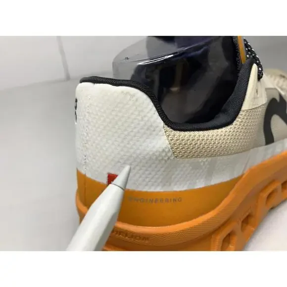 Women's ON CLOUDMONSTER Size 8.5 Fawn Turmeric Orange White Running Shoes P152 - Picture 12 of 14